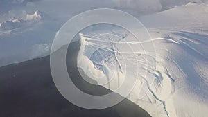 Icebergs drone aerial video top view - Climate Change and Global Warming - Icebergs from melting glacier in icefjord in Ilulissat,