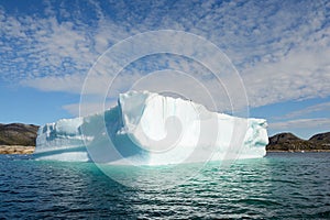 Icebergs floating in the Atlantic Ocean, Greenland