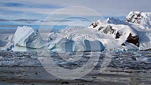 Icebergs floating in Cierva Cove, Antarctica photo