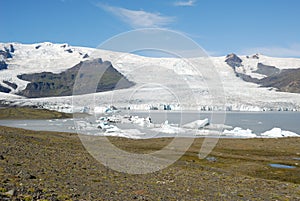 Icebergs floating in Jokulsarlon glacier lake, Iceland