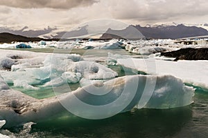 Icebergs in Icelands Joekulsarlon Bay photo