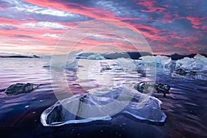 Icebergs in Jokulsarlon glacial lagoon