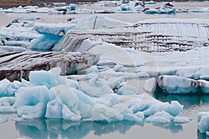 Icebergs in Jokulsarlon glacial lagoon, Iceland