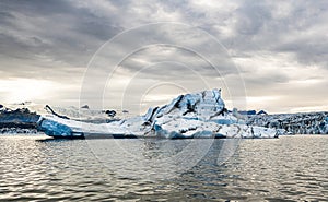 Icebergs in the Jokulsarlon Glacier Lagoon Iceland