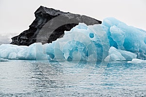 Icebergs in the Jokulsarlon`s lake, Iceland