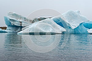 Icebergs in the Jokulsarlon`s lake, Iceland