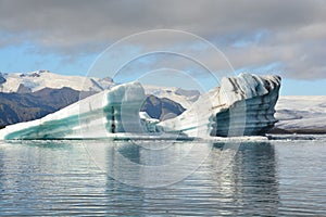 Icebergs at JÃ¶kulsarlon glacier lagoon in South Iceland