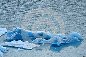 Icebergs of Perito Moreno Glacier Floating in the Lake Argentino, Los Glaciares National Park, Patagonia, Argentina