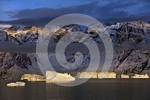 Icebergs in Scoresbysund - Greenland