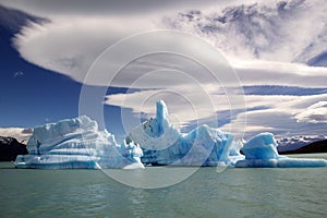Icebergs from Upsala Glacier in the Argentino Lake, Argentina photo