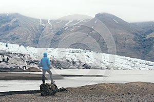 Icebergs in Vatnajokull glacial lagoon