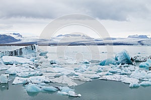 Icebergs on water, Jokulsarlon glacial lake, Iceland