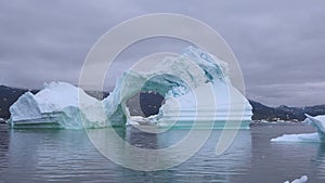 Icebergs. Wonders of nature. Giant floating Iceberg from melting glacier in Antarctica. Global Warming and Climate