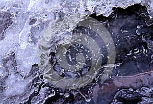 The icebound surface of water photo