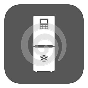 The icebox icon. Fridge and refrigerator symbol. Flat