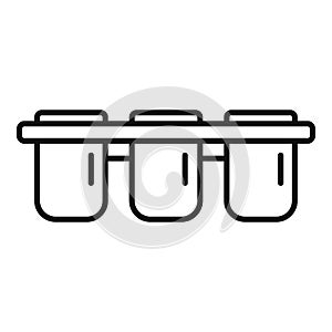 Icebox icon outline vector. Ice cube tray