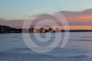 Icebreakers at the ore quay in LuleÃÂ¥