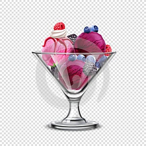 Icecream Berries Transparent Composition