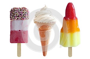 Icecream frozen lollies