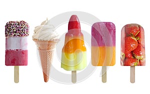 Icecream frozen lollies set