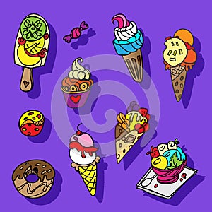 hand drawn ice cream cones ice cream