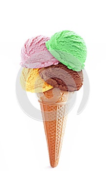 Icecream scoops on a cone