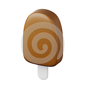 Icecream on stick high quality 3D render illustration icon.