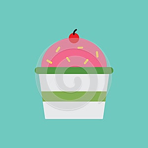Icecreamcup. Vector illustration decorative design