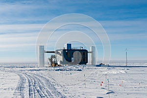 IceCube Neutrino Observatory at the south pole station Antarctica photo