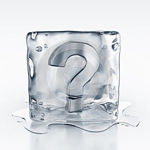 Icecube with question mark symbol inside