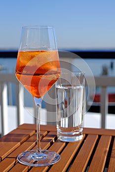 Iced Aperol with Prosecco