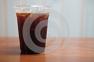Iced black coffee low fat good cafeine source for healthy office