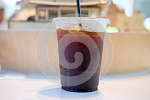 Iced black coffee low fat good cafeine source for healthy office