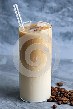 Iced Cafe Latte in Tall Glass