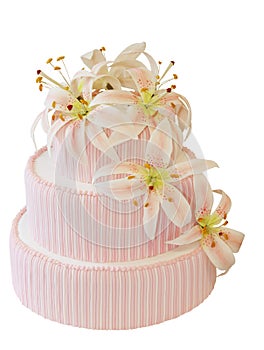 Iced Cake with Icing Orchid Decoration