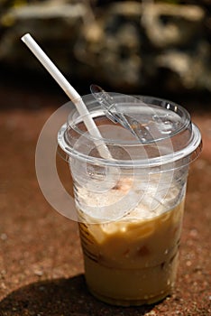 Iced cappuccino coffee in summer season