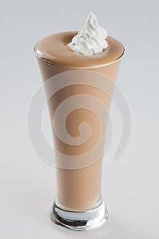 Iced chocolate coffee frappe drink