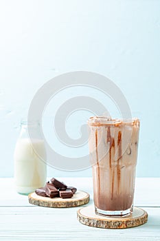 Iced chocolate milkshake drink