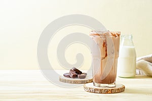 Iced chocolate milkshake drink