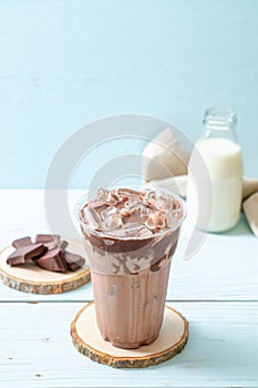 Iced chocolate milkshake drink