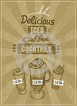 Iced coffee cocktails menu