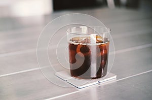 Iced coffee or cold brew coffee in glass