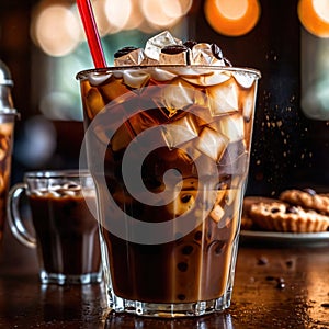 iced coffee, cold refreshing coffee beverage drink