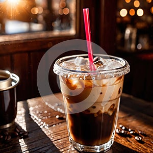 iced coffee, cold refreshing coffee beverage drink