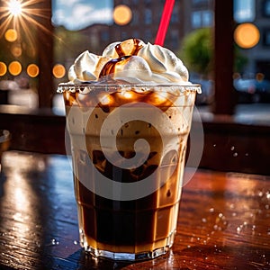 iced coffee, cold refreshing coffee beverage drink