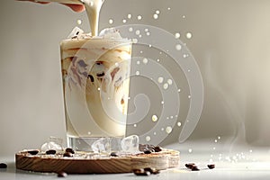 Iced coffee, creamy, flavorful blends of chilled coffee, a refreshing beverage option enjoyed cold hot weather , a
