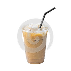 Iced coffee cup  isolated  white background