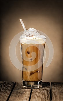 Iced coffee float or milkshake
