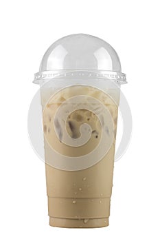 Iced coffee isolated on white background