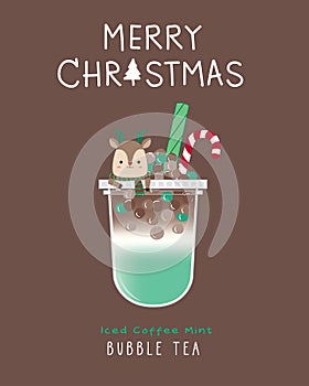 Iced coffee mint Bubble Tea